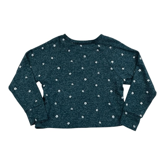 Gap Kids Green Knit Floral Print Long Sleeve Top Girls XS 4-5 - Picture 5 of 5